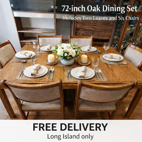 Solid oak dining set - solid, 72"