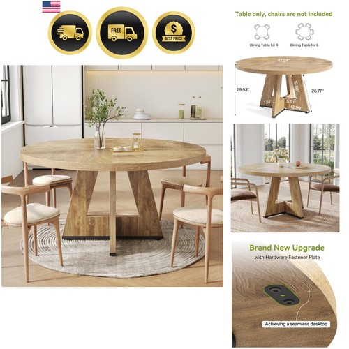 Round dining table for 6 - dining, 4-6